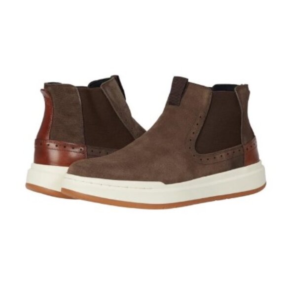 NEW! Stacy Adams Mens Brown Pull Tab Cushioned Goring Cooper Chelsea - Size 12 - Picture 1 of 4